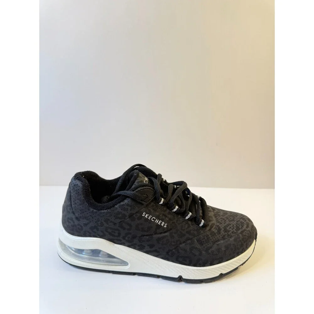 Skechers Women's Black Leopard Print Air-Cushioned Sneaker